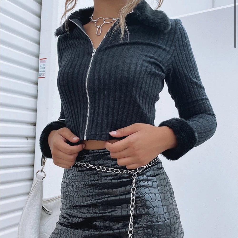 Motel Fur trimmed cardigan
